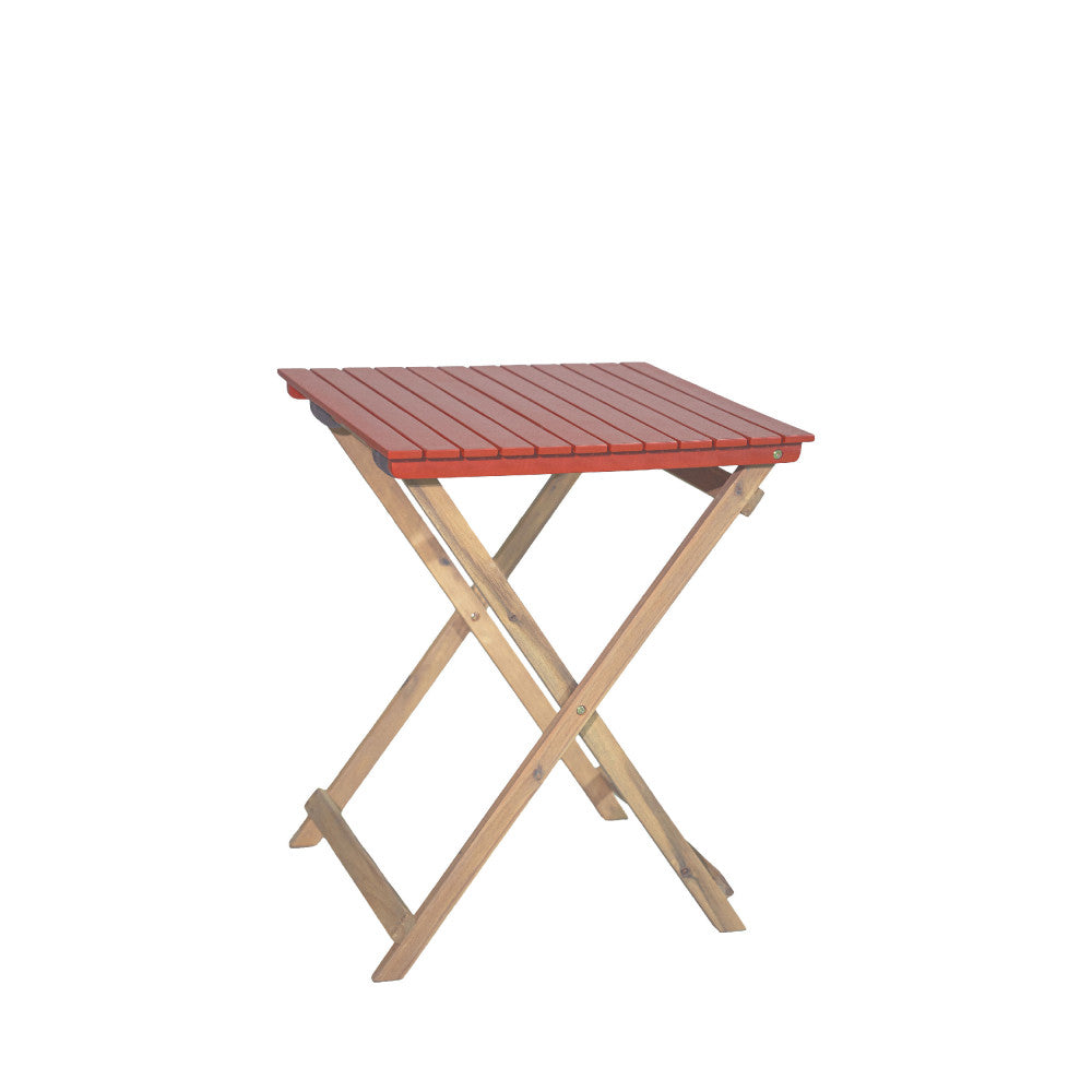Dana - Folding Garden Bistro Table Set and 2 Chairs - Wood - Terracotta