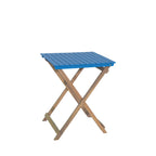 Dana - Folding Bistro Garden Table Set and 2 Chairs - Wood - Blue