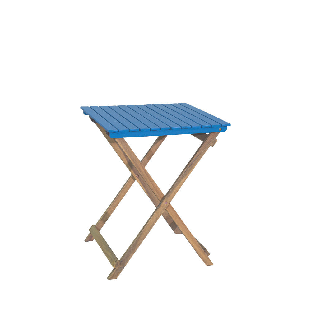 Dana - Folding Bistro Garden Table Set and 2 Chairs - Wood - Blue