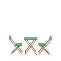 Dana - Folding Garden Bistro Table Set and 2 Chairs - Wood - Green