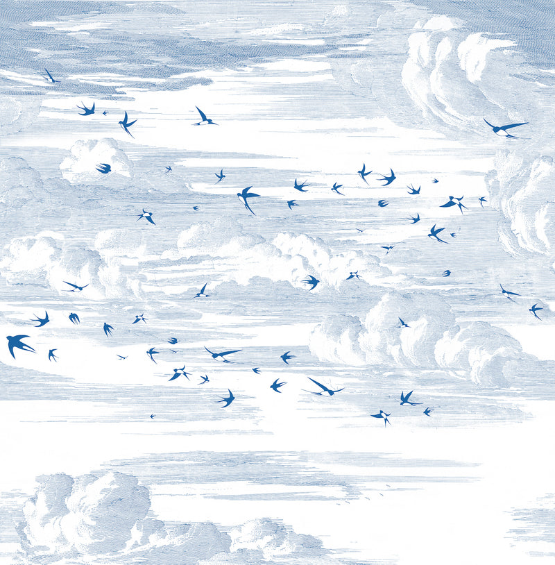 Fresque Envolée - Encre Bleue