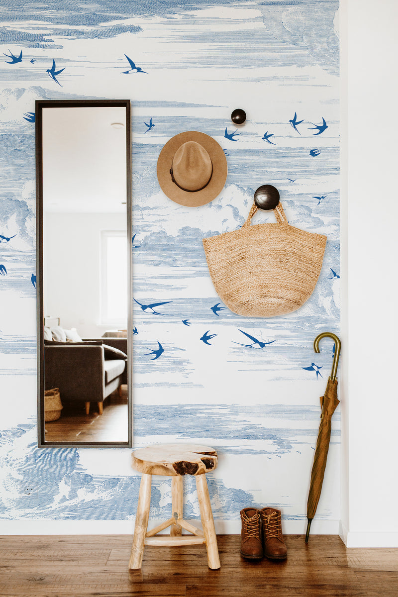 Fresque Envolée - Encre Bleue