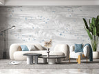 Soaring Fresco - Pearl Blue - Grisaille Background