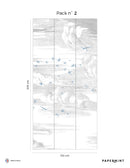 Fresque Envolée - Bleue perle - Fond Grisaille