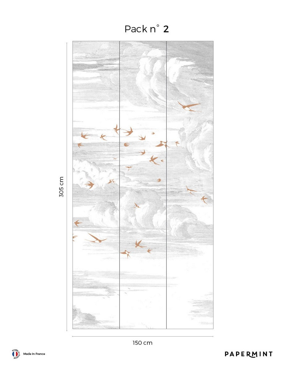 Soaring Fresco - Sienna - Grisaille Background