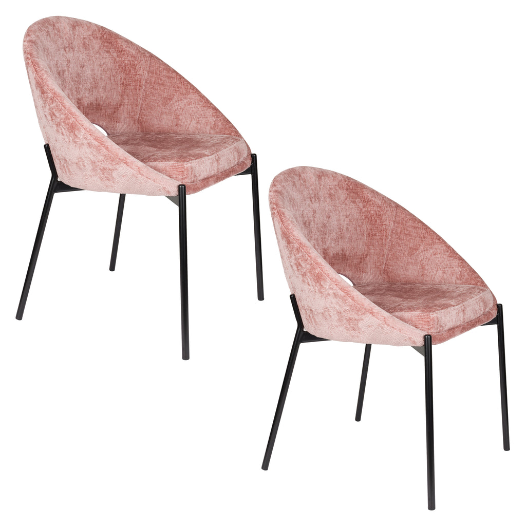 Dando - Dining Room Chair - Polyester - Old Pink