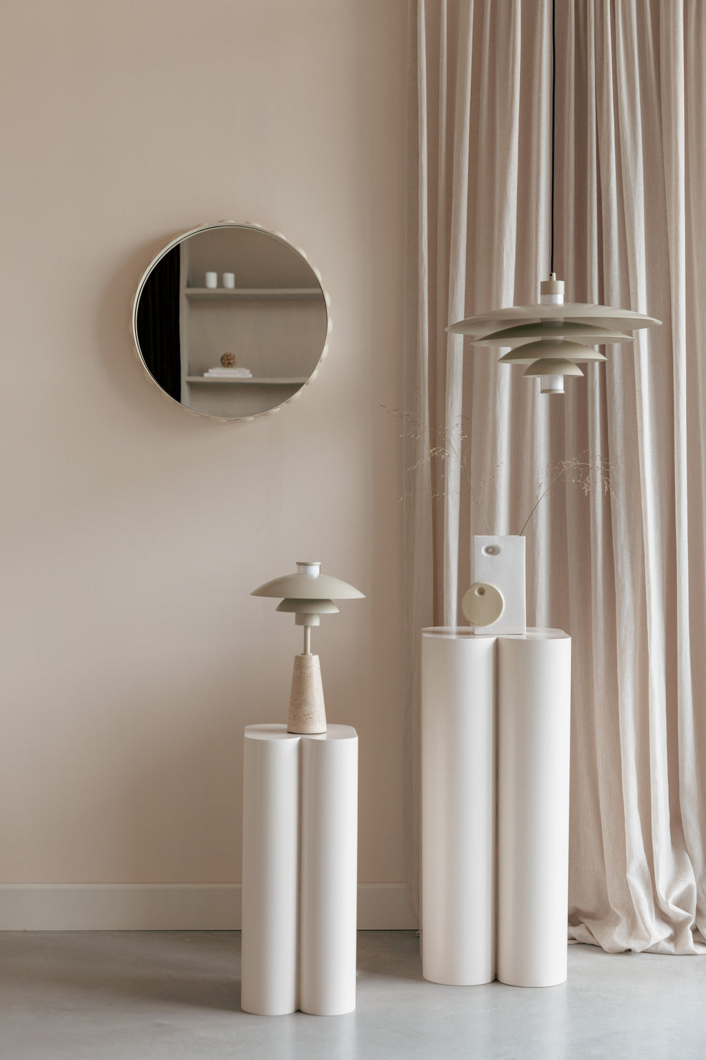 Bubbles - Mirror - Iron - Beige