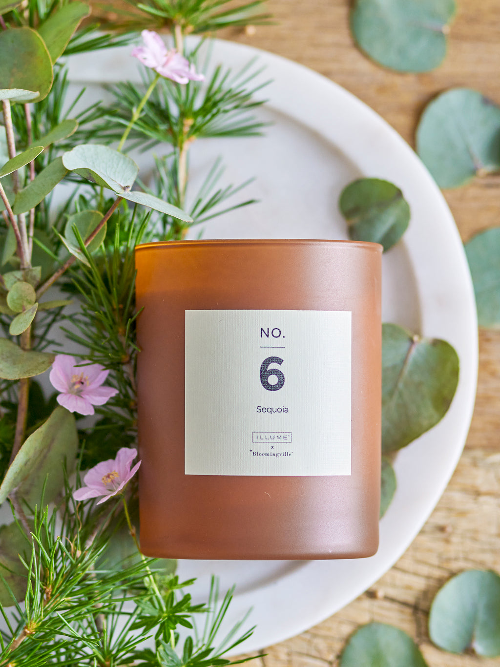 No. 6 - Sequoia - Vela Perfumada - Marrón - Cera Natural