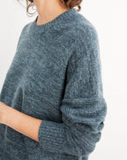 4-Ply Mouliné Crew Neck Jumper - Graphite and Horizon Mouliné - Women