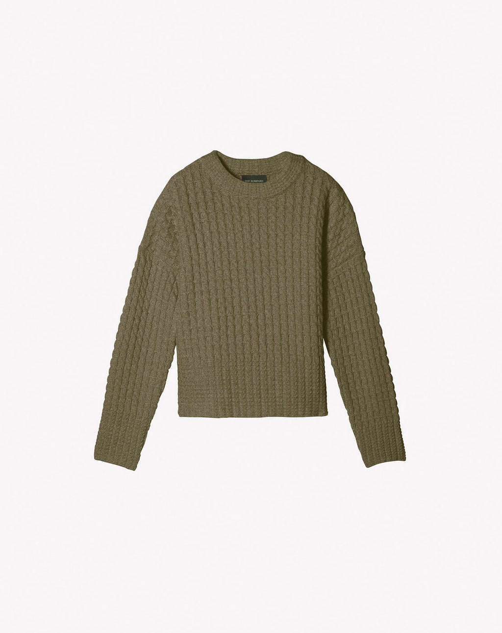 Eric Bompard - Pull Col Montant Double Torsades - Kaki - Femme