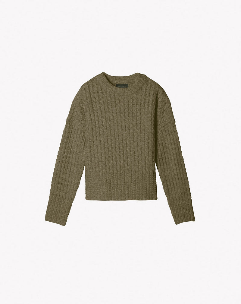 Eric Bompard - Double Cable High Neck Sweater - Khaki - Women