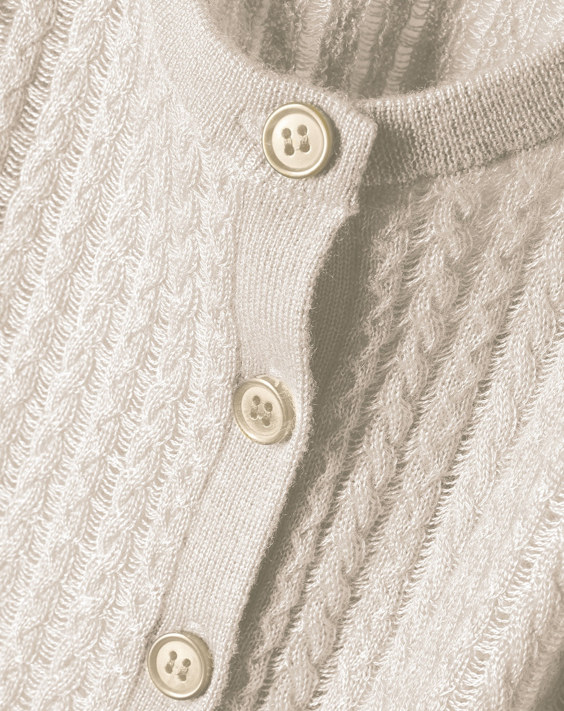 Chaqueta de Punto Trenzada Calada - Cáñamo - Mujer