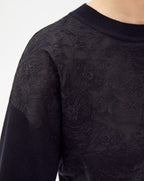 Jersey Cuello Redondo Bordado Miami - Negro - Mujer