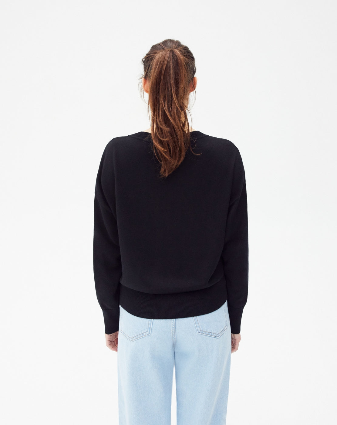 Jersey Cuello Redondo Bordado Miami - Negro - Mujer