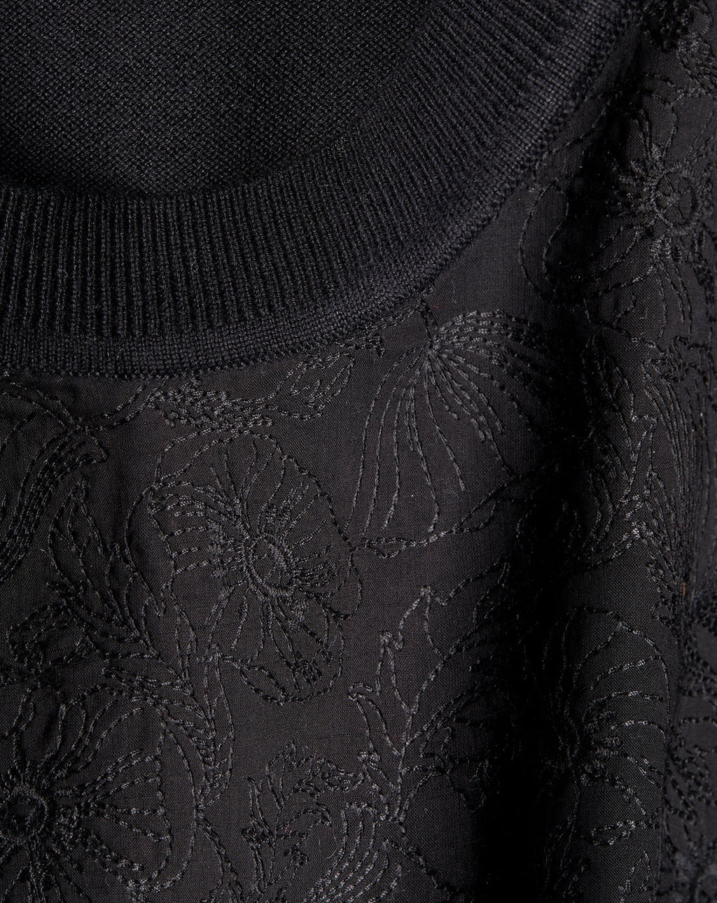 Jersey Cuello Redondo Bordado Miami - Negro - Mujer