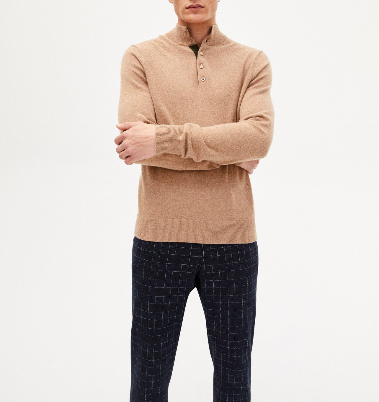 Two-Tone Sweatshirt - Camel And Kale - Men