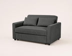 Ernest - 2-Seater Straight Convertible Sofa - Corduroy - Grey