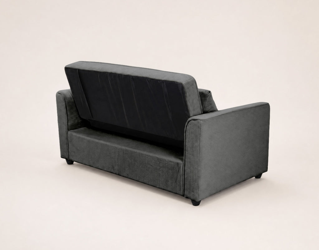 Ernest - 2-Seater Straight Convertible Sofa - Corduroy - Grey