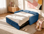 Ernest - 2-Seater Straight Sofa Bed - Corduroy - Blue