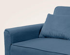 Ernest - 2-Seater Straight Sofa Bed - Corduroy - Blue