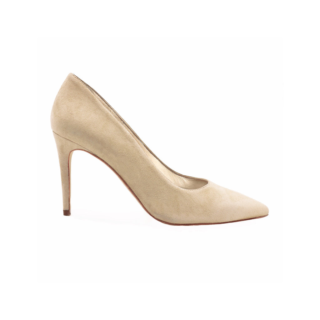 Escarpins Cuir Daim Beige - Femme