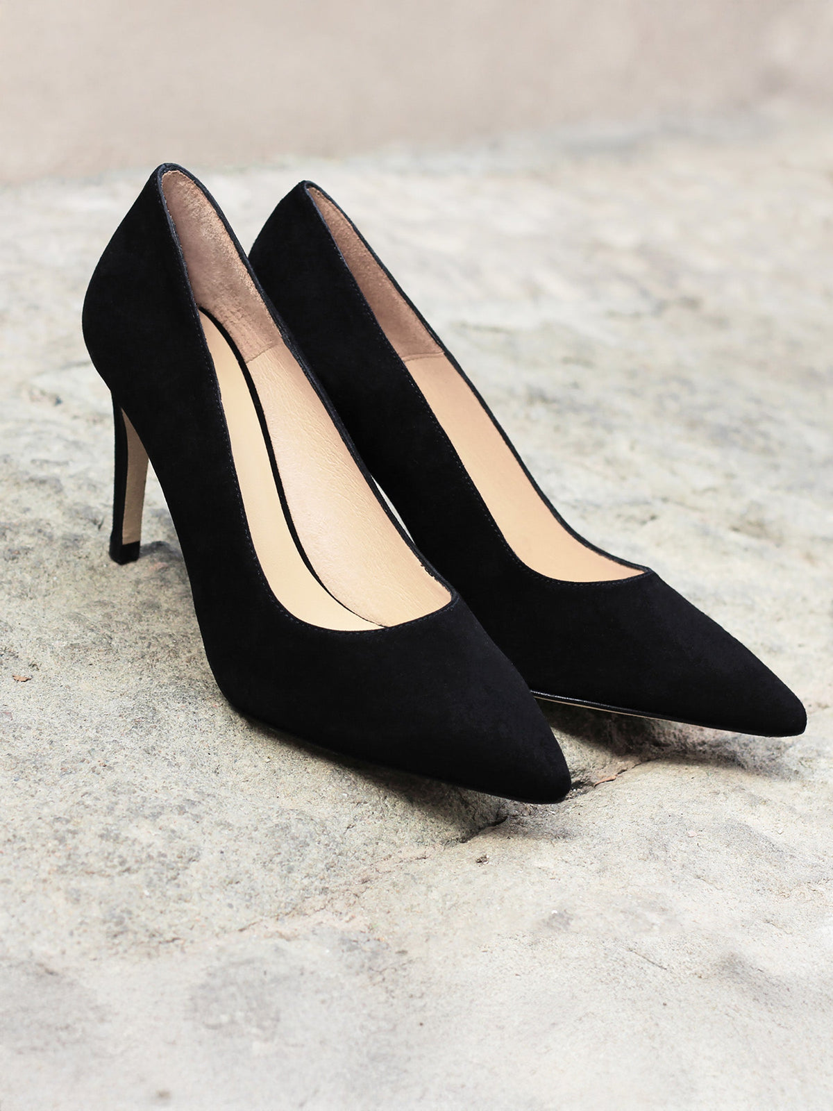 Suède pumps zwart - Dames