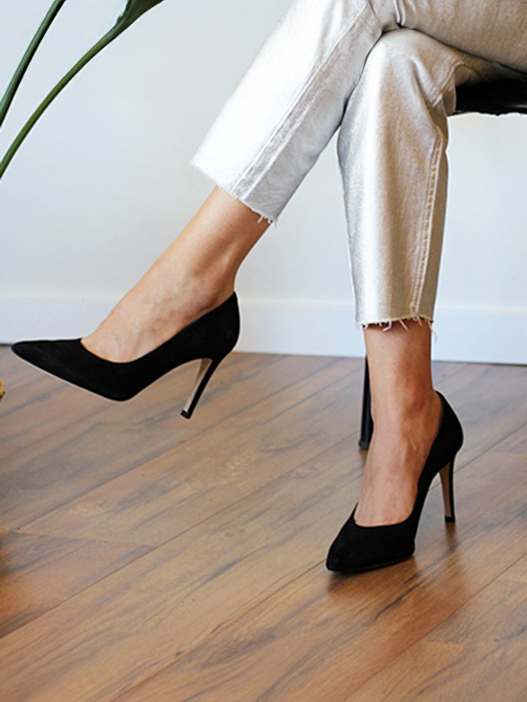 Suède pumps zwart - Dames