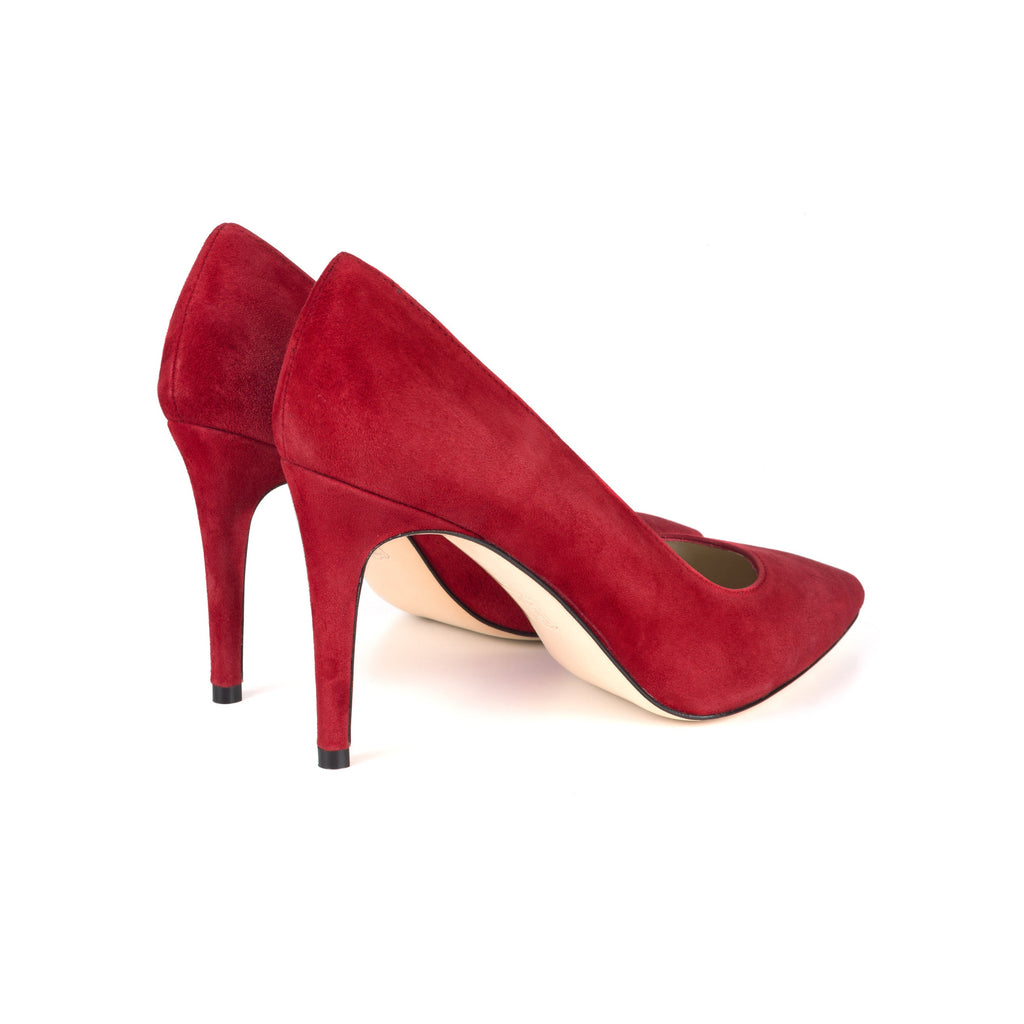 Escarpins Cuir Daim Rouge - Femme
