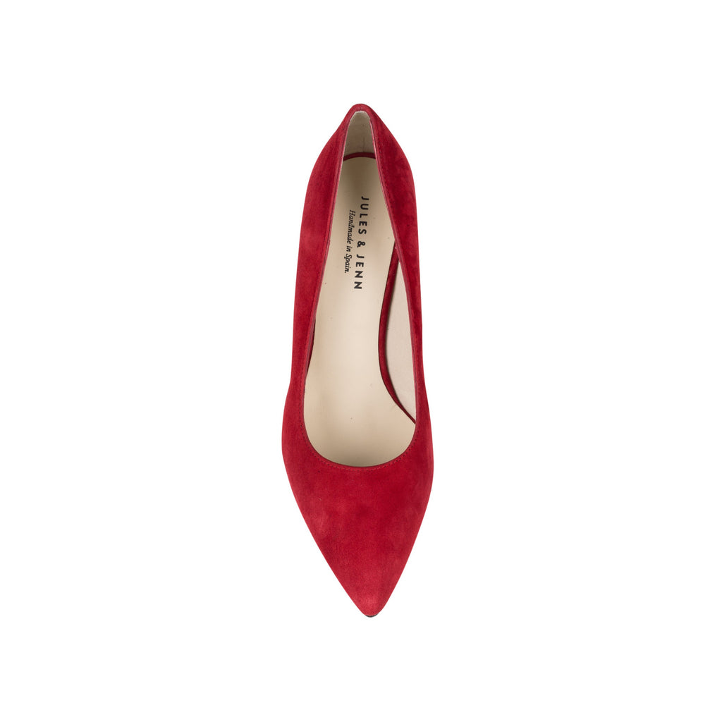 Escarpins Cuir Daim Rouge - Femme