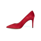 Escarpins Cuir Daim Rouge - Femme