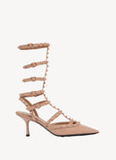 Valentino - Escarpins À Brides Cheville Rockstud - Light Pink - Femme