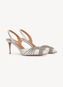 Aquazzura - Escarpins Slingback Gatsby 75 - White - Femme