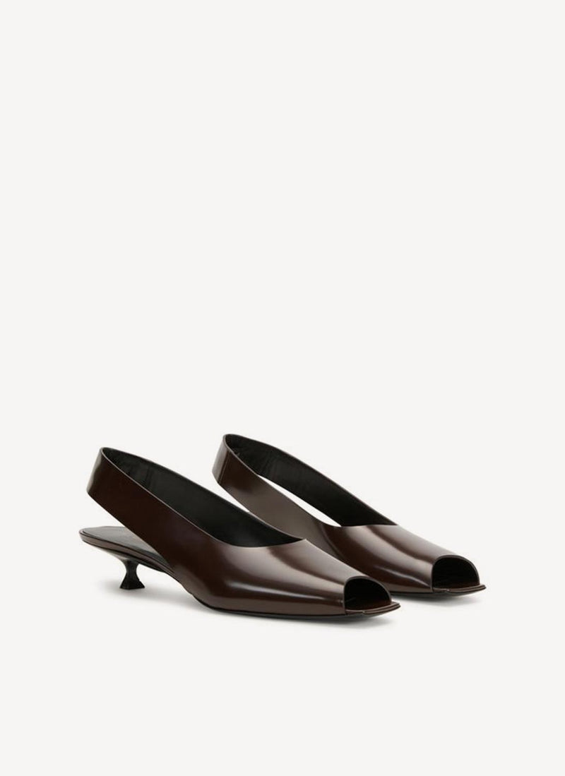 The Row - Escarpins Slingback Sharp - Brown - Femme