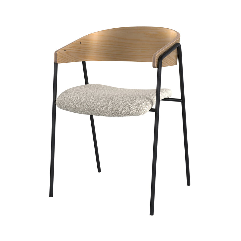 Chaise Esmée en tissu bouclé blanc (lot de 2)