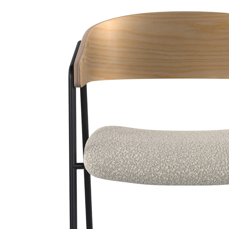 Chaise Esmée en tissu bouclé blanc (lot de 2)