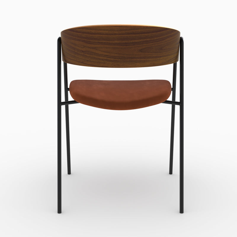 Lot de 2 chaises Esmée en velours terracotta et bois de noyer