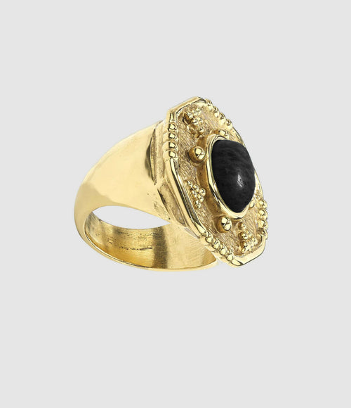 Goossens Paris - Bague Essaouira Agate Noire - Femme