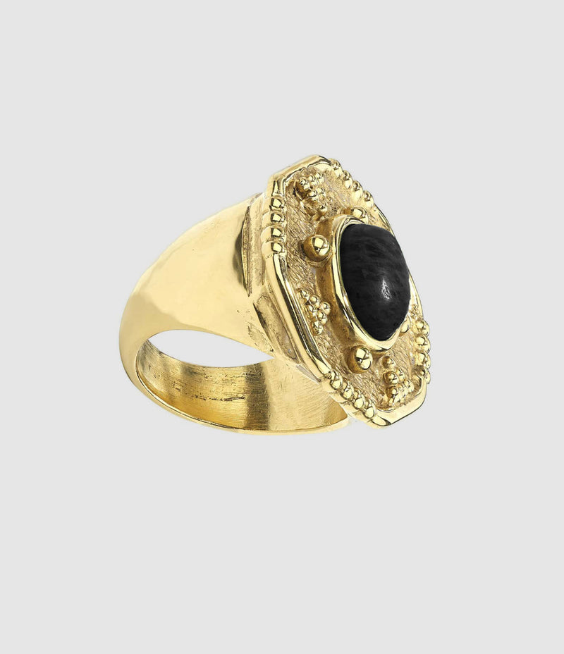 Goossens Paris - Bague Essaouira Agate Noire - Femme