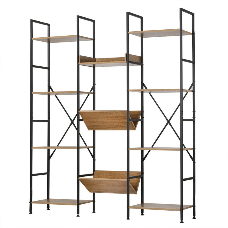 Etagère 11 Niveaux Style Industriel - Décor Bois