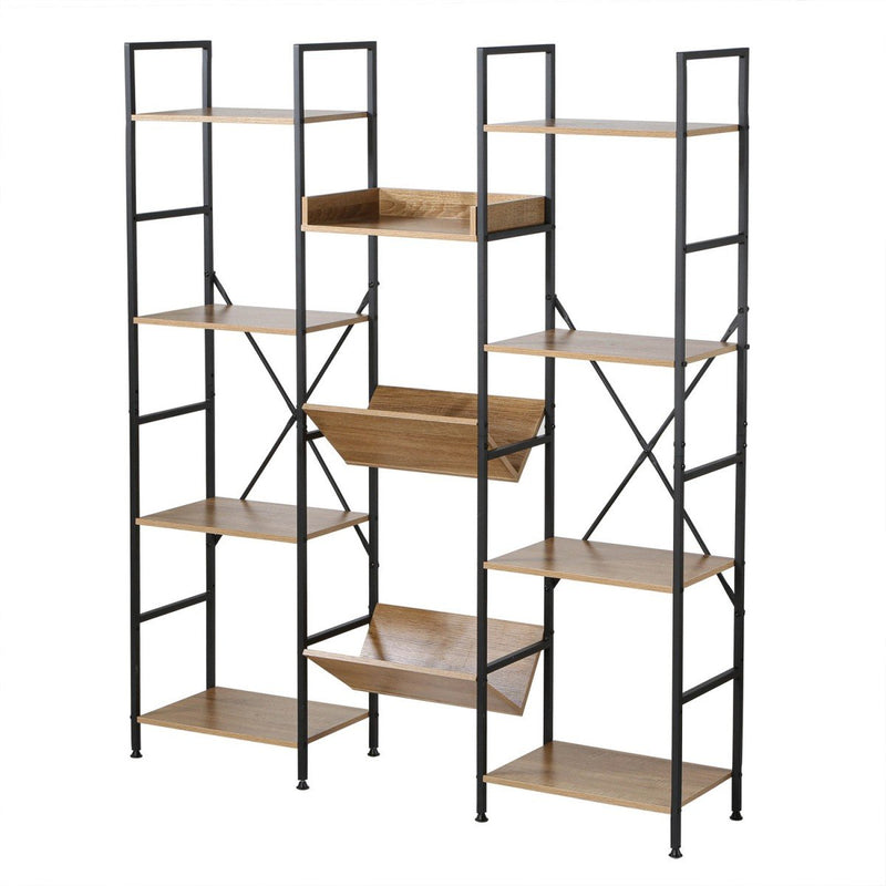 Etagère 11 Niveaux Style Industriel - Décor Bois