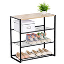 Etagère À Chaussures 4 Niveaux En Acier Lexie - Lexie - Décor Bois