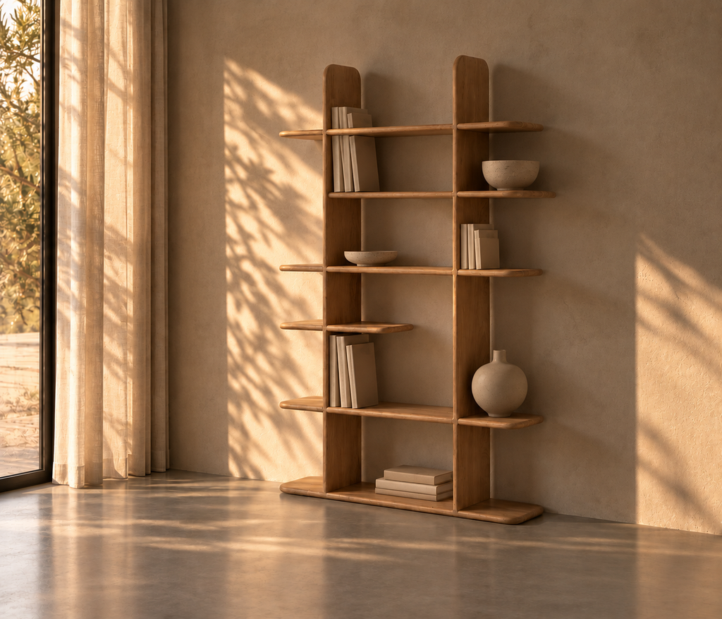 Luma - Estantería con baldas escalonadas - Madera de mango