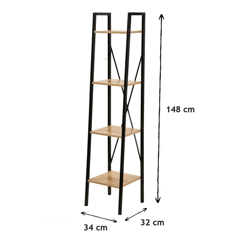 Étagère Colonne 4 Niveaux - Décor Bois