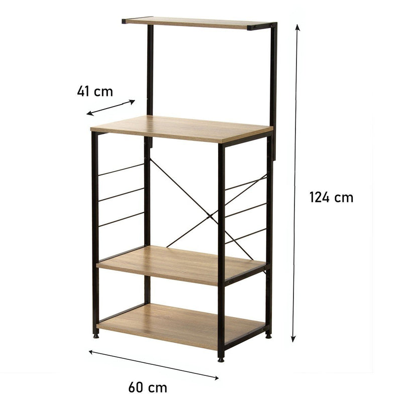 Etagère De Rangement Cuisine 4 Niveaux - Noir