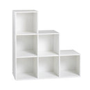 Etagère De Rangement Avec 6 Cases En Escalier - Blanc