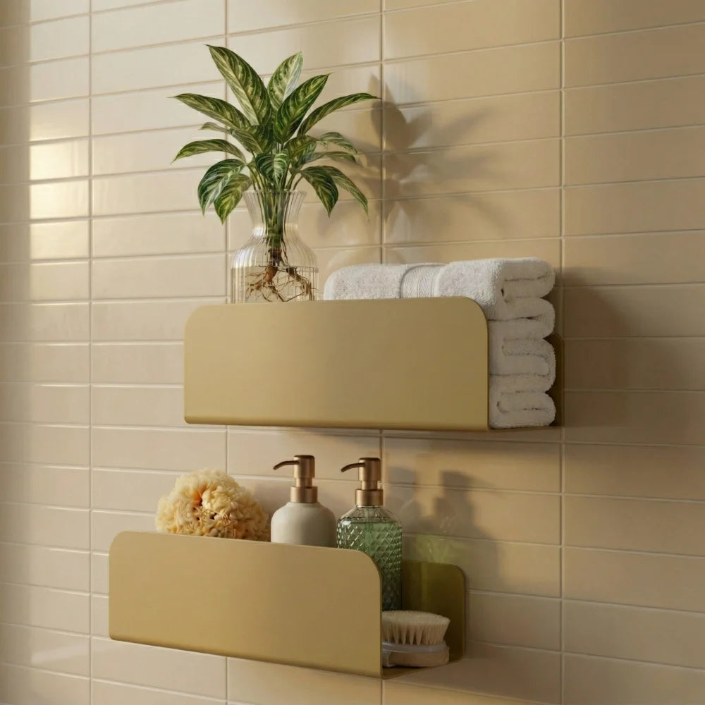 Lot De 2 Étagères De Douche - Le Ressourçant - Ocre