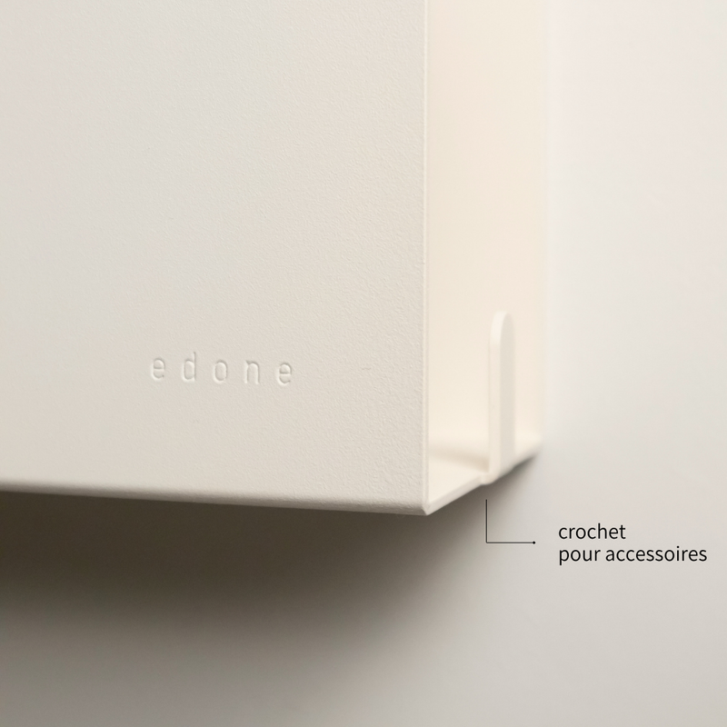 étagère de douche design et fixable au mur sans perçage avec crochets pour accessoires