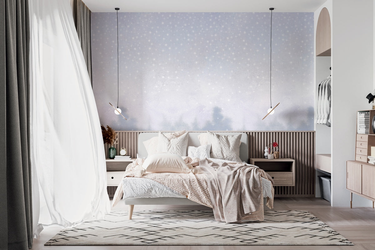 Starry Mural - Polar White