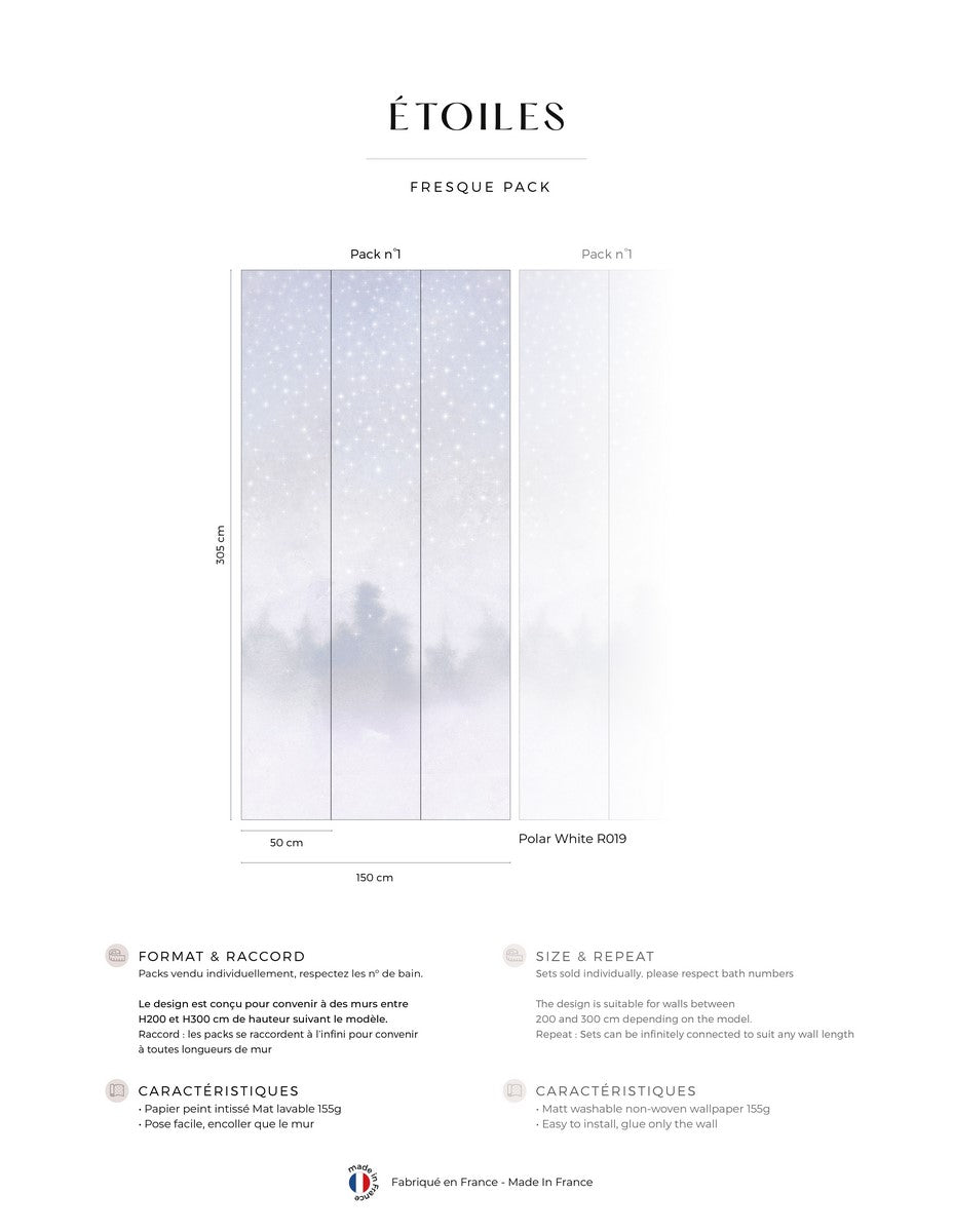 Starry Mural - Polar White