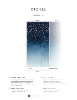 Vægmaleri Étoiles - Dark Blue
